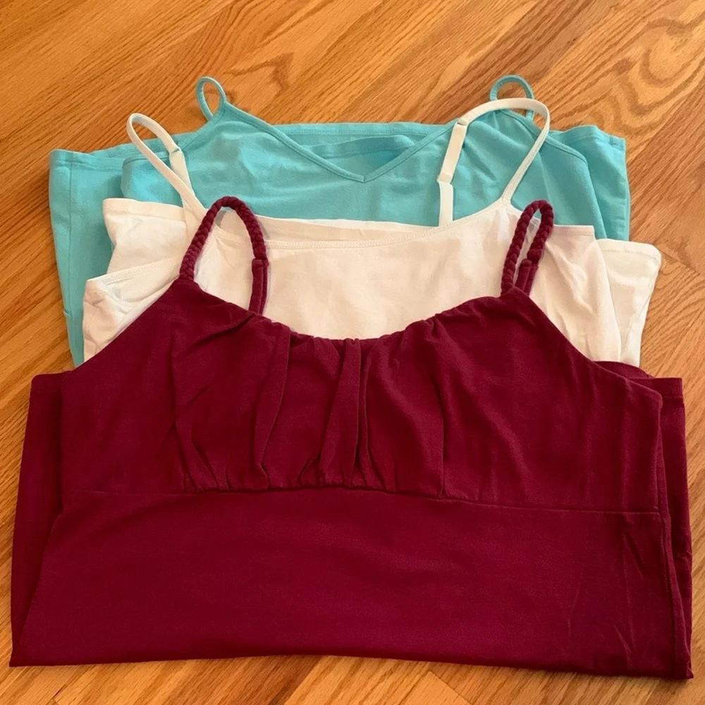 Bundle of 3 large Camisole Tanks by Torrid, JJill, & Inc in Aqua, Berry & White - Picture 16 of 16
